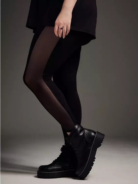 torrid Pants - Torrid Nightfall Black Mesh-Panel High-Waist Leggings with Pockets